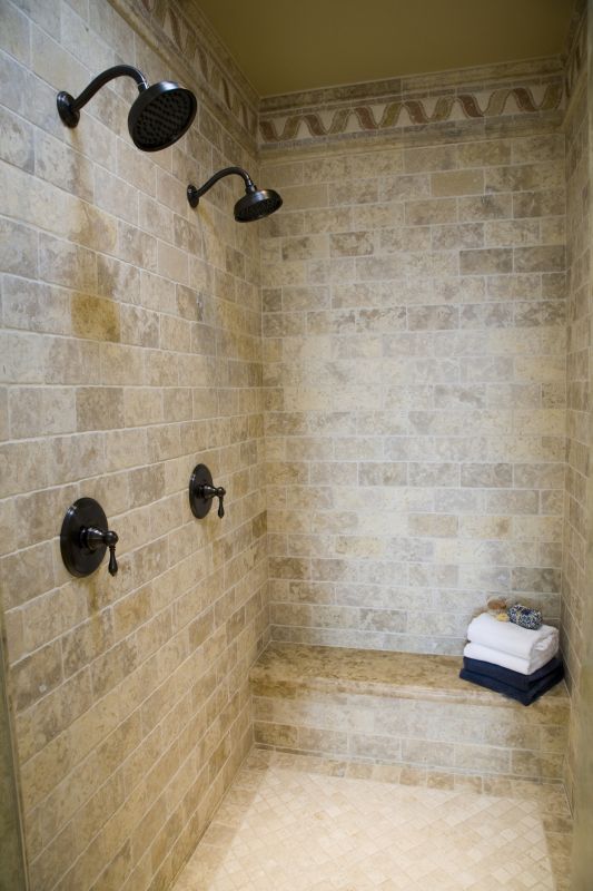 Spa-Style Shower with Natural Stone